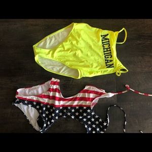 Sexy one piece swimsuits MEDIUM 4th of July flag